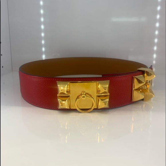 CDC HERMES Red and gold belt. Sz: 75 - Picture 3 of 6